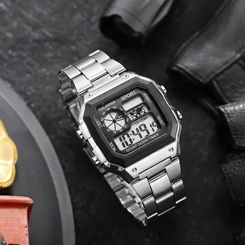 Hodinky Unisex digitální hodinky DF909 Barva (Varianta): Stříbrná