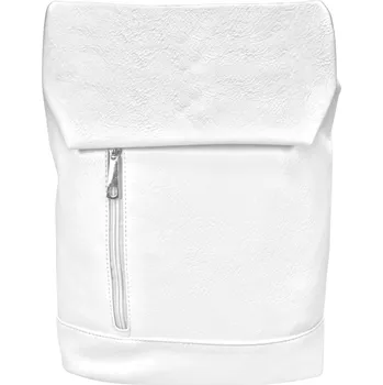 Bílý dámský městský batoh s klopou Annie