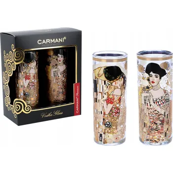 Sklenice Sklenice na vodku Carmani Klimt, bezbarvé, vícebarevné, 60 Ml, 2 ks