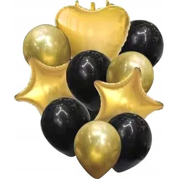 Balónek Sada balónků Mix Zlatá-Černá 10 ks Party Pal