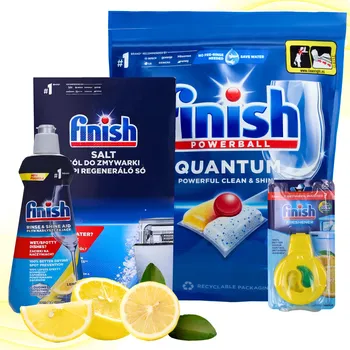 Finish Sada do myčky nádobí Kapsle Quantum 60, Sůl, Leštidlo, Vůně Citron