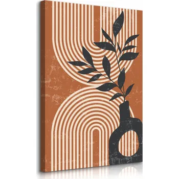 Obraz OBRAZ DO LOŽNICE LISTY VĚTVIČKY PŘÍRODA STYL BOHO ABSTRAKCE 40x50