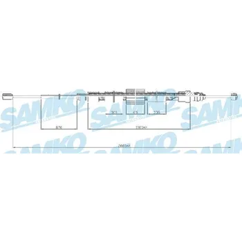 Lanko parkovací brzdy Tažné lanko, parkovací brzda SAMKO C0716B