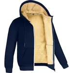 Pánská bunda s podivnou s beránku Barva: Tmavě Modrá, Velikost: 4XL