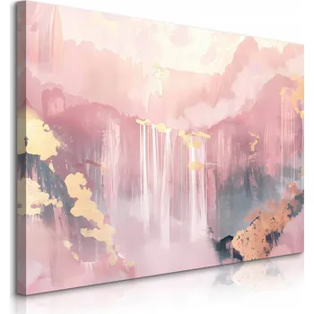 Obraz OBRAZ NA PLÁTNĚ DO OBÝVACÍHO POKOJE ČÍNSKÁ KRAJINA VODOPÁDY STYL GLAMOUR 70x50