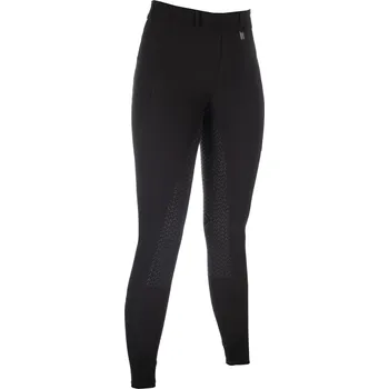 Jezdecké kalhoty Jezdecké legíny HKM Amalfi - se silikonovým sedem, černá, Dámské - 46