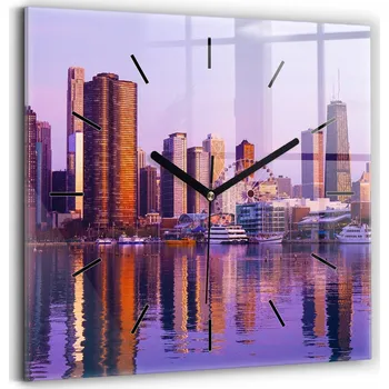 Hodiny Nástěnné hodiny Wallfluent fialové 30 cm