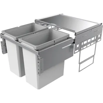Odpadkový koš Cox® Base 460 S/600-2, odpadkový koš pro čelní výsuv, světle šedá, V 460mm