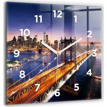 Hodiny Velké Skleněné Nástěnné Hodiny Tichý chod Jork a západ slunce