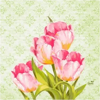 Papírový ubrousek Ubrousek 33 x 33 cm 3 vrstvý LOVE TULIPS (250&nbsp;ks)