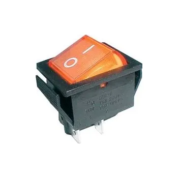 Elektroinstalační materiál Přepínač kolébkový 2pol./4pin ON-OFF 250V/15A pros. žlutý