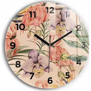 Hodiny Nástěnné hodiny Tropické palmové listy kulatý černé ručičky průměr 60 cm