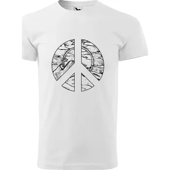 Pánské tričko Pánské tričko Hippies příroda Velikost: 5XL, Barva trička: Bílá