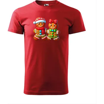 Dámské tričko MALFINI Vánoční tričko Basic, 2 perníky Velikost: 3XL