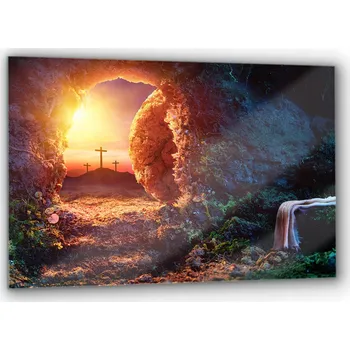 Obraz Skleněný obraz Náboženský Hrob Zmrtvýchvstání