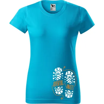 Dámské tričko Dámské tričko Adventure awaits Barva trička: Tyrkysová - 44, Velikost: XS