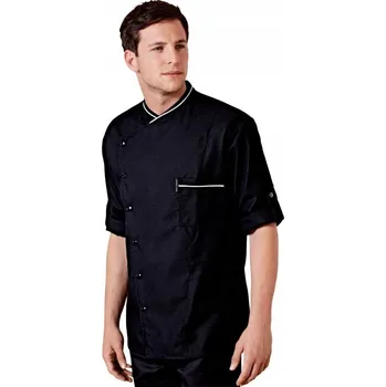 Moto bunda Kuchařská bunda Gastro pánská - dlouhý rukáv černá s bílým lemováním VELIKOST 54