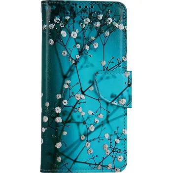 Pouzdro na mobilní telefon Pouzdro Xiaomi Redmi 10 knížkové Modré s květy (kryt neboli obal na Xiaomi Redmi 10)