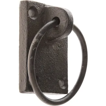 Litinová úchytka Kruh černá, 7 x 5,3 cm