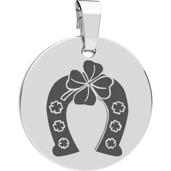 Přívěsek Stříbrný přívěsek podkova + čtyřlístek 12 mm