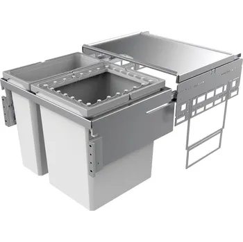 Odpadkový koš Cox Clan® 490/450-2, odpadkový koš pro čelní výsuv, světle šedá, V 490mm