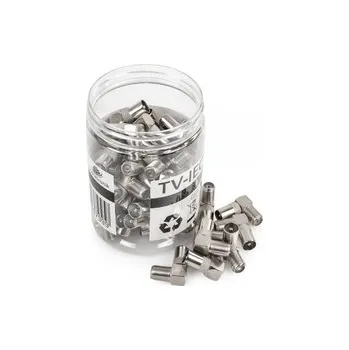 Elektrická zásuvka F zásuvka / TV zástrčka úhlová TV-IECM0190 Krabice 50 ks