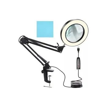 Lupa Stolní lupa, 32 LED, USB, černá, Izoxis 23893