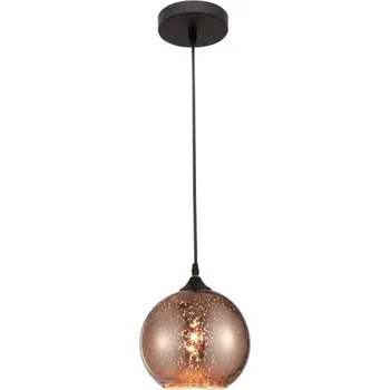 NOVA LUCE závěsné svítidlo BLAZE měďené sklo a černý kov E27 1x12W 230V IP20 bez žárovky 8142680