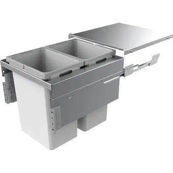 Odpadkový koš Cox Clan® 490/500-2, odpadkový koš pro čelní výsuv, světle šedá, V 490mm