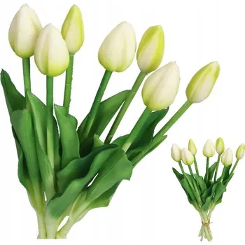 umělá květina TULIPÁNY KYTICE TULIPÁNŮ GUMOVÉ GUMOVANÉ SILIKONOVÉ JAKO ŽIVÉ 7KS