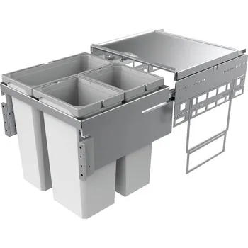 Odpadkový koš Cox® Base 460 S/500-3, odpadkový koš pro čelní výsuv, světle šedá, V 460mm