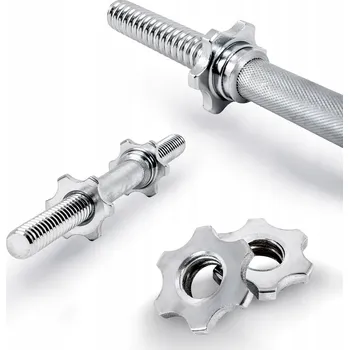 THUNDER Vzpěračská osa se svorkami 40 cm, 30 mm ŠEDÁ