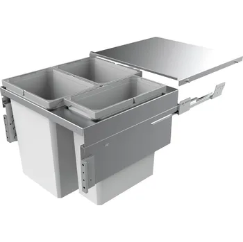 Odpadkový koš Cox Clan® 490/600-3, odpadkový koš pro čelní výsuv, světle šedá, V 490mm