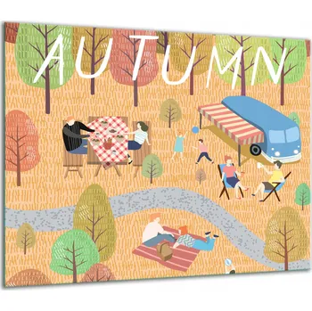 Obraz SKLENĚNÁ OCHRANNÁ DESKA NA SPORÁK 60x52 PODZIM