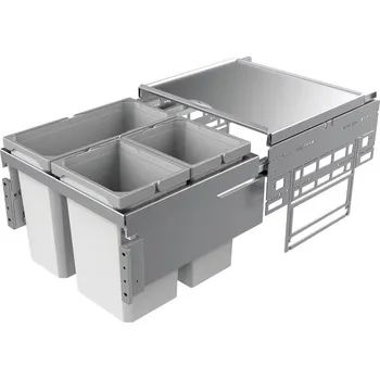 Odpadkový koš Cox® Base 360 S/500-3, odpadkový koš pro čelní výsuv, bez bio víka, světle šedá, V 360mm