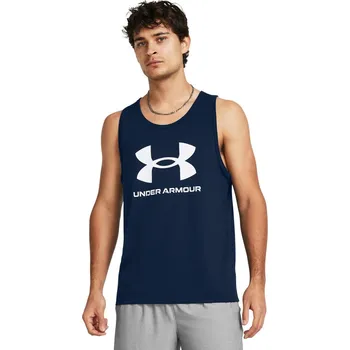 Pánské tílko Pánské funkční tílko Under Armour SPORTSTYLE LOGO TANK modré 1382883-408 - S | UK 13 | US 14