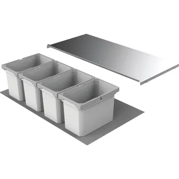 Odpadkový koš Cox® Box 235 K/900-4, odpadkový koš pro stávající výsuvy, bez bio víka, světle šedá