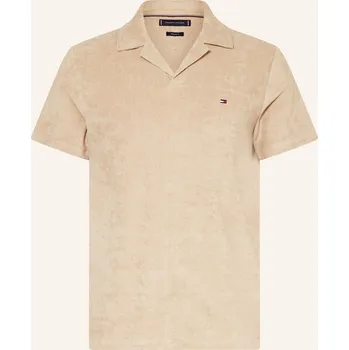 Pánská košile Tommy Hilfiger Pánská Polokošile Z Froté, světle hnědá, S