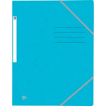 Desky s gumou Oxford A4, 3klopy, prešpán, světle modré