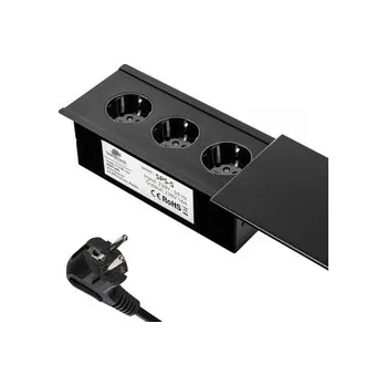 Elektrická zásuvka Stolní zásuvka Spacetronik SPS-S33B V2 COMPACT