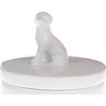 Dóza na potraviny Keramická dekorační dóza Perro, 21 x 14 cm, bílá