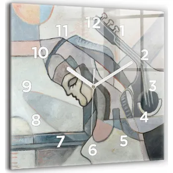 Hodiny Nástěnné čtvercové skleněné hodiny s abstraktním motivem Malířství 60x60 cm