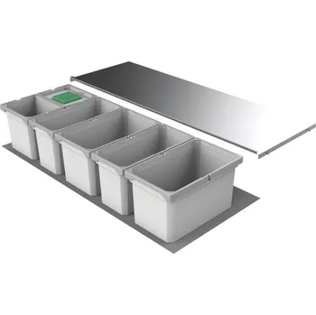 Odpadkový koš Cox® Box 235 S/1200-6 Bio, odpadkový koš pro stávající výsuvy, světle šedá