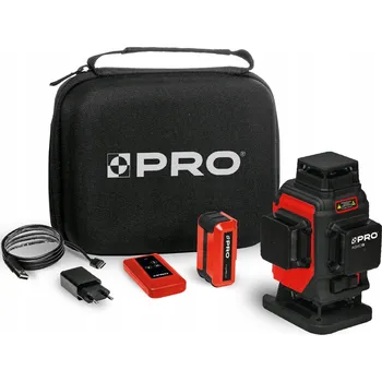 IP kamera Víceliniový laser PRO AQ4DG Zelený 4x360 Akumulátor Li-ion, Dálkové ovládání, Pouzdro