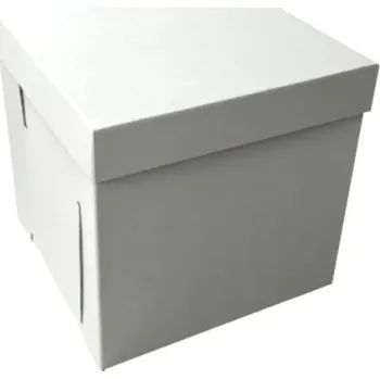 Jednorázové nádobí Krabice na dort - 260x260x210 mm Bílá 10 ks