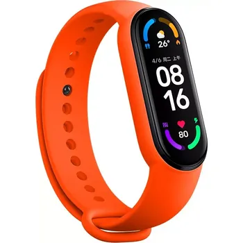 Sportovní měřič ICONBAND Xiaomi Mi Band 5 / Band 6 náhradní silikonový náramek Oranžový