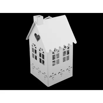 Svícen Kovový svícen domeček - bílá