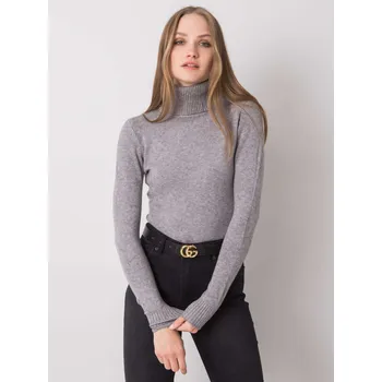 Šedý dámský tenký pletený rolák EM-SW-GG-2015.56P-gray Velikost: S/M