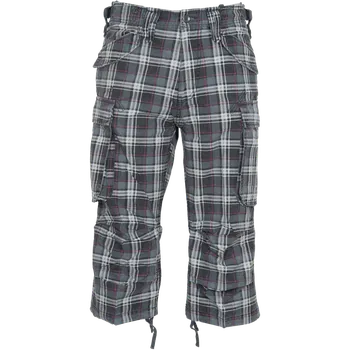 Pánské kalhoty Brandit Kalhoty Industry Vintage 3/4 kostkované šedá | černá | fialová S