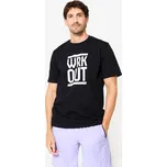 DOMYOS Pánské fitness bavlněné tričko 2XL ČERNÁ